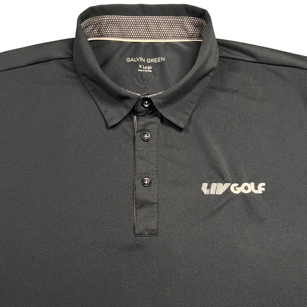 Galvin Green LIV Golf Tour Polo Shirt Mens XL Black Embroidered Performance Tech